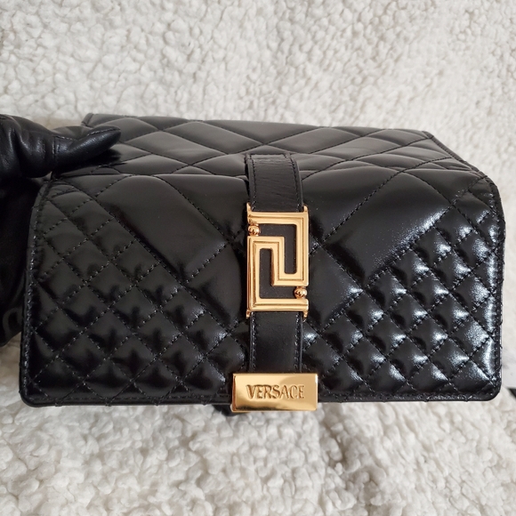 Versace Greca Goddess Mini Quilted Patent Leather Shoulder Bag - Picture 12 of 16